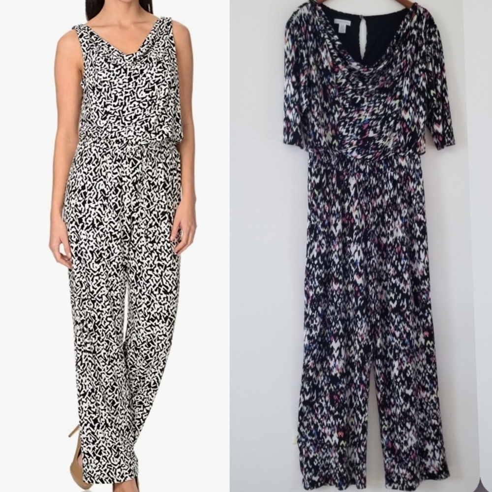 London Times Multicolor cowlneck Jumpsuit